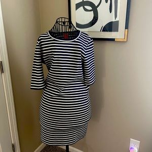 Navy and white striped dress by Joe Fresh in size M.